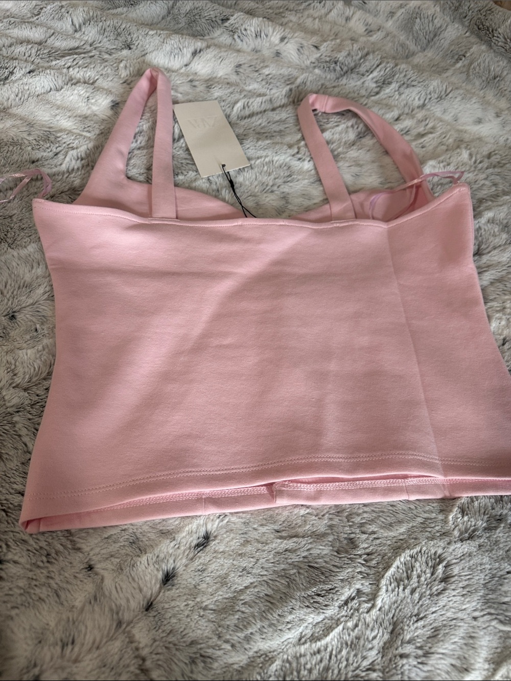 Zara Light Pink Stretch Camisole Top